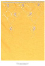 Ideal Yellow Color Organza Fabric Partywear Saree