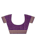 Beauteous Purple Color Satin Fabric Partywear Saree