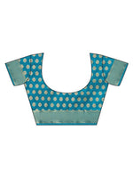 Beauteous Turquoise Color Satin Fabric Partywear Saree