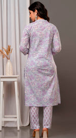 Beautiful Purple Color Cotton Fabric Designer Suit