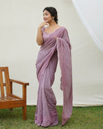 Beauteous Purple Color Georgette Fabric Partywear Saree