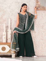 Divine Green Color Georgette Fabric Sharara Suit