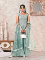 Divine Aqua Color Georgette Fabric Sharara Suit