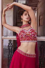 Lovely Magenta Color Georgette Fabric Party Wear Lehenga