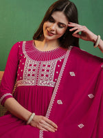 Angelic Pink Color Georgette Fabric Designer Suit