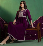 Angelic Purple Color Georgette Fabric Designer Suit