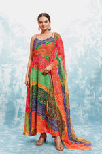 Striking Multi Color Georgette Fabric Gown