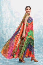 Striking Multi Color Georgette Fabric Gown