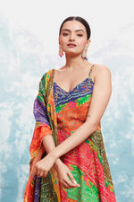 Striking Multi Color Georgette Fabric Gown