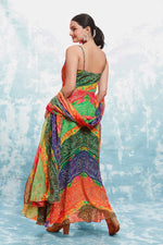 Striking Multi Color Georgette Fabric Gown