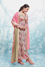 Striking Pink Color Georgette Fabric Gown