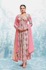 Striking Pink Color Georgette Fabric Gown