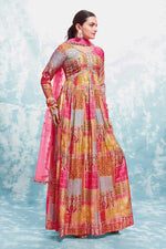 Striking Multi Color Muslin Fabric Gown