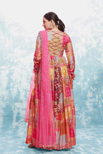 Striking Multi Color Muslin Fabric Gown