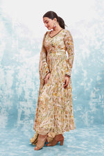 Striking Cream Color Georgette Fabric Gown