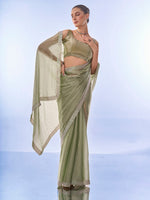 Grand Green Color Burberry Fabric Casual Saree