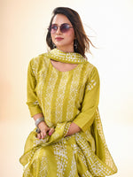 Lovely Yellow Color Cotton Fabric Casual Kurti With Bottom