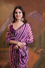 Grand Wine Color Georgette Fabric Casual Saree