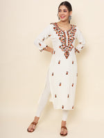 Lovely White Color Rayon Fabric Casual Kurti