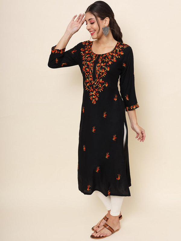 Lovely Black Color Rayon Fabric Casual Kurti