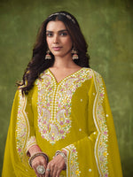 Tasteful Yellow Color Chanderi Fabric Patiala Suit