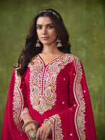 Tasteful Pink Color Chanderi Fabric Patiala Suit