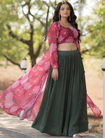 Amazing Maroon Color Georgette Fabric Designer Lehenga