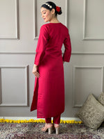 Divine Red Color Viscose Fabric Designer Suit