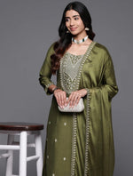 Divine Green Color Viscose Fabric Designer Suit