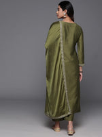 Divine Green Color Viscose Fabric Designer Suit