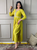 Divine Green Color Chanderi Fabric Designer Suit