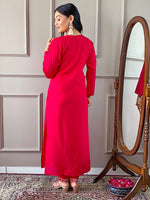 Divine Red Color Viscose Fabric Designer Suit