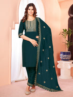 Divine Green Color Viscose Fabric Designer Suit