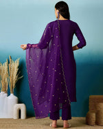 Divine Purple Color Chanderi Fabric Designer Suit