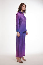 Amazing Purple Color Satin Fabric Cord Set
