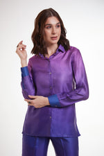 Amazing Purple Color Satin Fabric Cord Set
