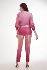 Amazing Pink Color Satin Fabric Cord Set