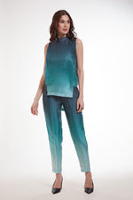 Amazing Teal Color Satin Fabric Cord Set