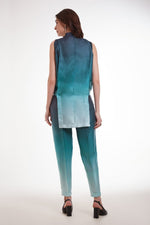 Amazing Teal Color Satin Fabric Cord Set