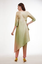 Amazing Green Color Satin Fabric Cord Set
