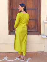 Tasteful Green Color Viscose Fabric Designer Suit