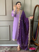 Tasteful Purple Color Viscose Fabric Designer Suit