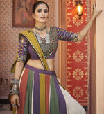 Dazzling Multi Color Viscose  Fabric Party Wear Lehenga