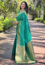 Beauteous Green Color Banarasi Fabric Partywear Saree