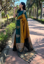 Grand Mustard Color Silk Fabric Partywear Saree