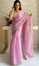 Lovely Pink Color Jimmy Fabric Designer Saree