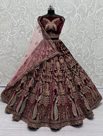 Lovely Purple Color Velvet Fabric Party Wear Lehenga