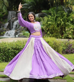 Dazzling Purple Color Rayon Fabric Party Wear Lehenga