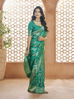 Dazzling Green Color Banarasi Fabric Casual Saree