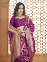 Dazzling Purple Color Banarasi Fabric Casual Saree